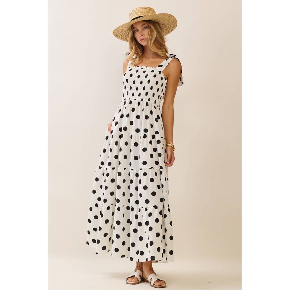 Black & White Polka Dot Maxi Dress NWT